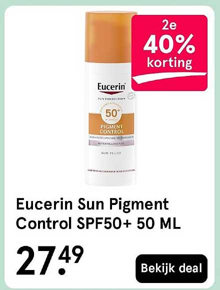 Eucerin Sun Pigment Control SPF50+ 50 ML 2e 40% korting