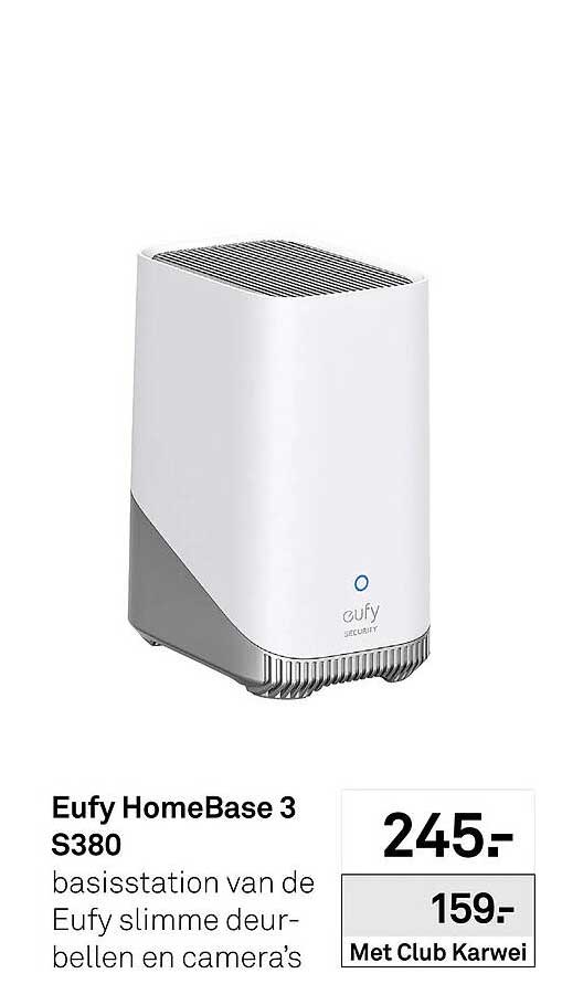 Eufy HomeBase 3 S380 basisstation van de Eufy slimme deur-bellen en camera’s