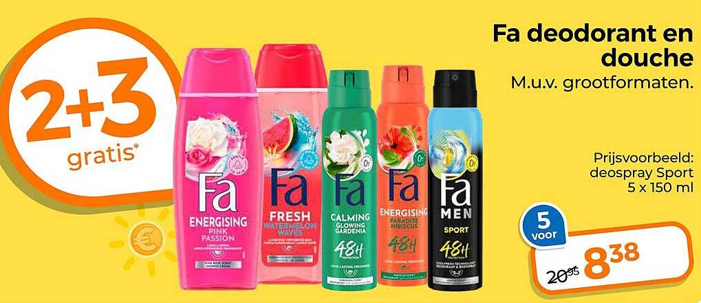 Fa deodorant en douche 2+3 gratis