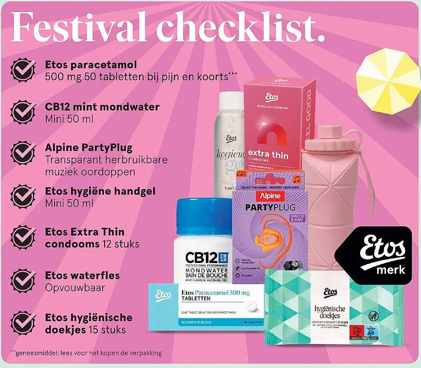 Festival checklist.