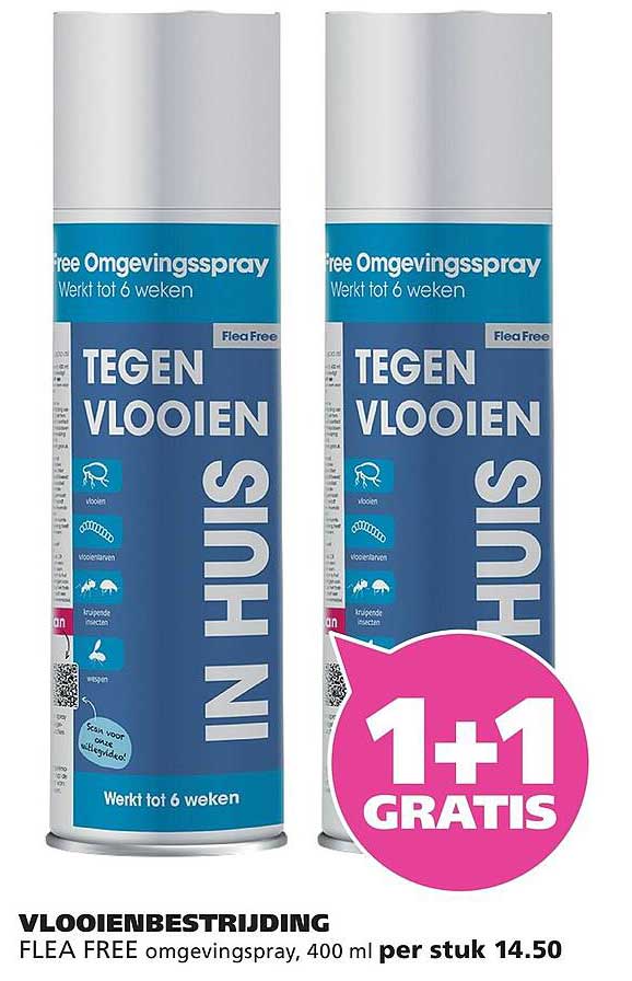 FLEA FREE omgevingsspray, 400 ml 1+1 GRATIS
