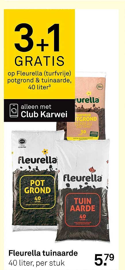 Fleurella tuinaarde 3+1 GRATIS