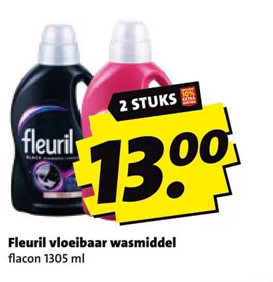 Fleuril vloeibaar wasmiddel flacon 1305 ml 2 STUKS