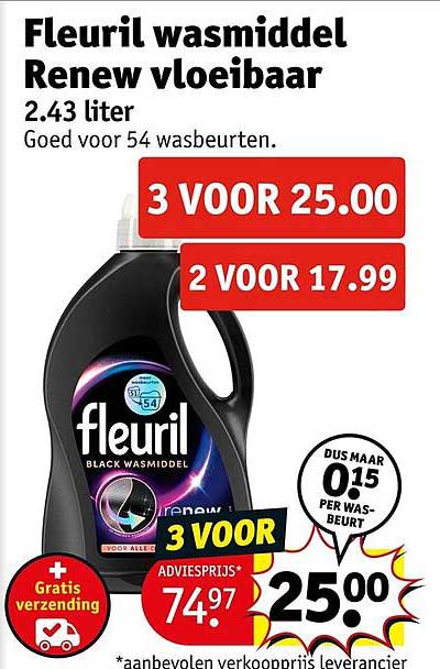 Fleuril wasmiddel Renew vloeibaar 2.43 liter