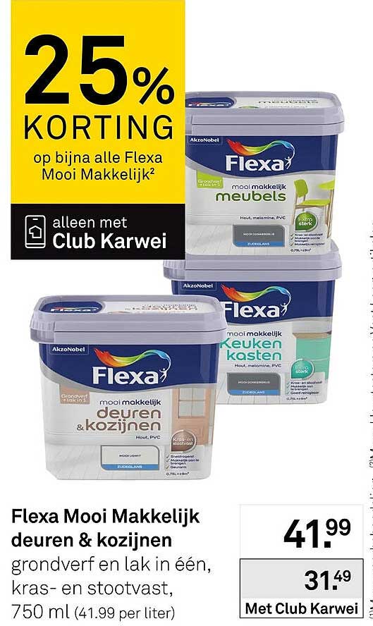 Flexa Mooi Makkelijk deuren & kozijnen 25% korting op bijna alle Flexa Mooi Makkelijk