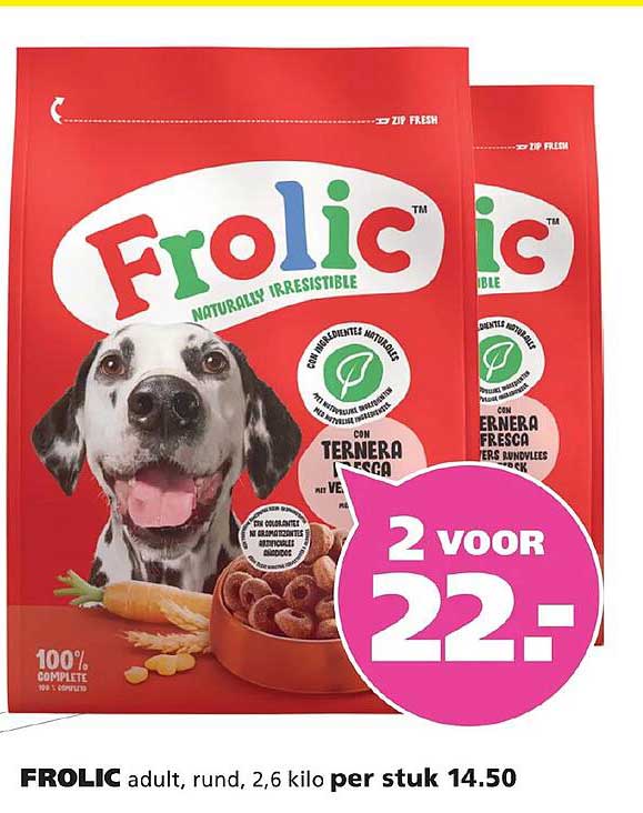 Frolic adult, rund, 2,6 kilo