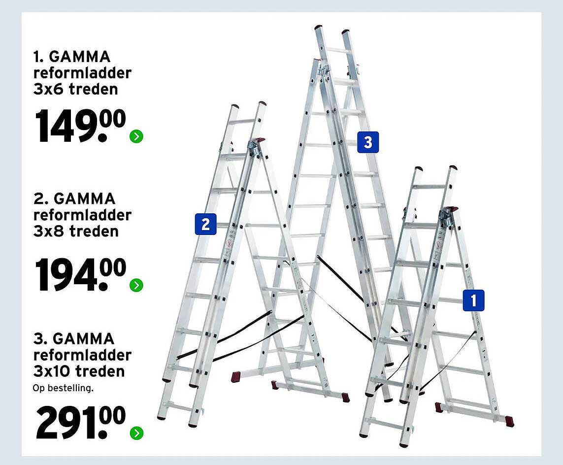 GAMMA reformladder 3x6 treden