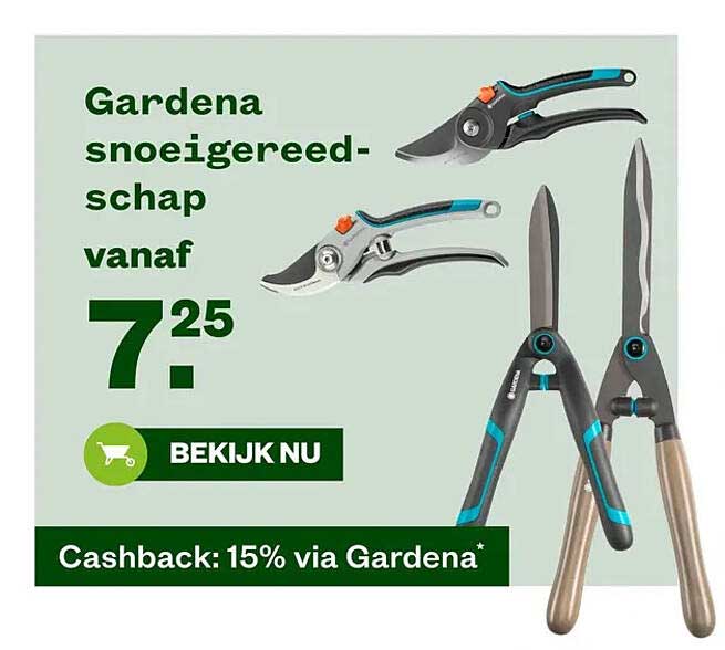 Gardena snoeigereedschap vanaf 7,25 Cashback: 15% via Gardena*