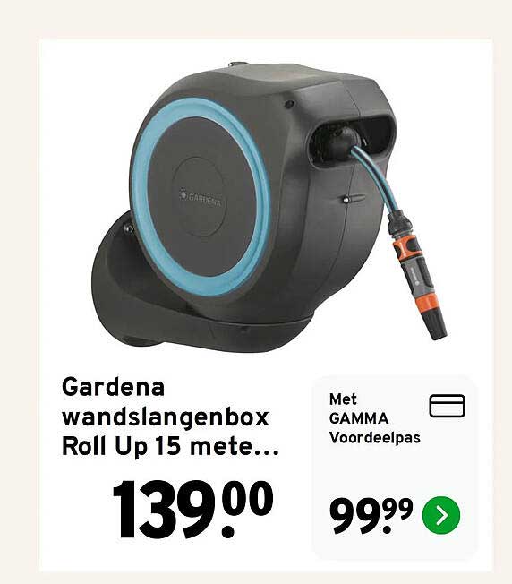 Gardena wandslangenbox Roll Up 15 mete...