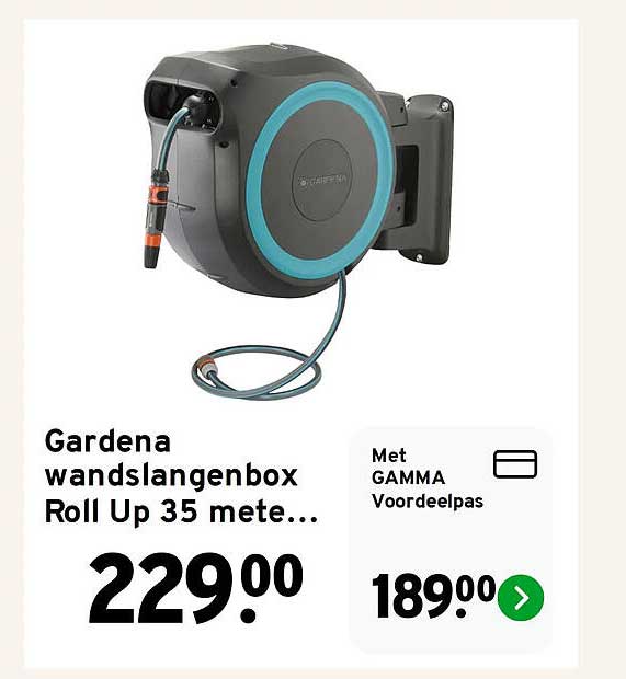 Gardena wandslangenbox Roll Up 35 mete...