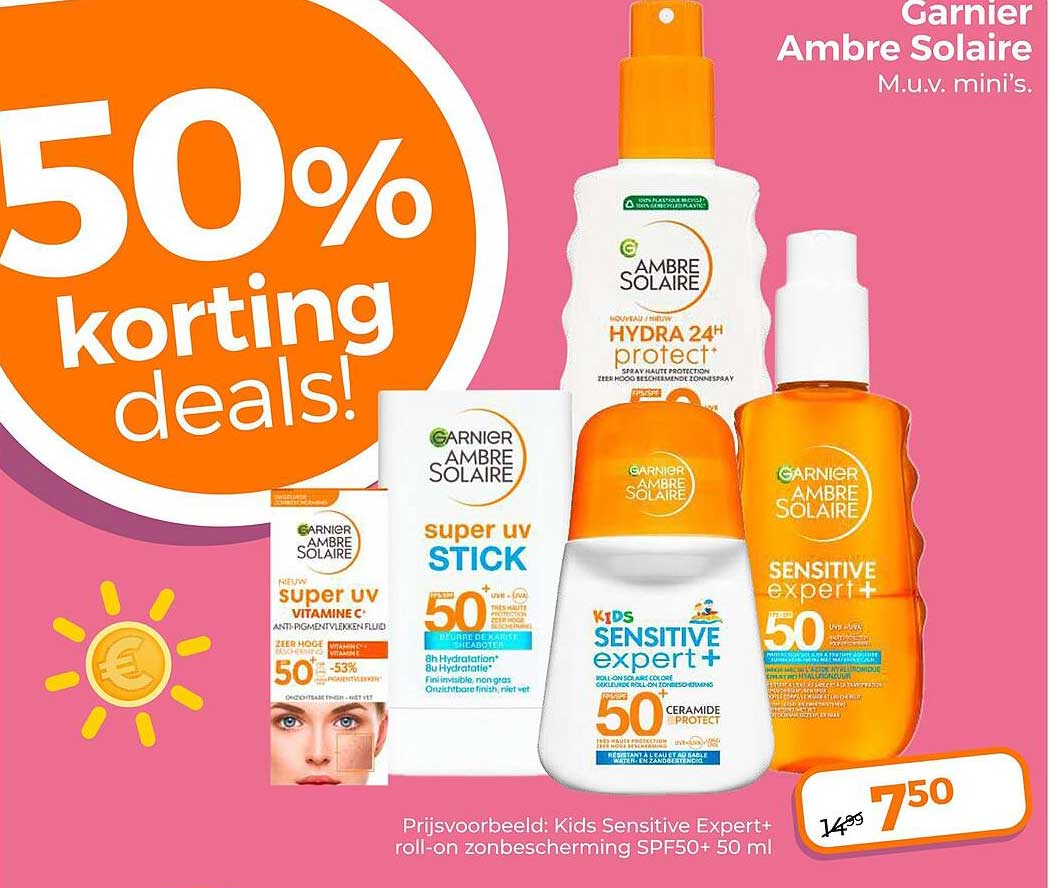 Garnier Ambre Solaire M.u.v. mini's. 50% korting deals!