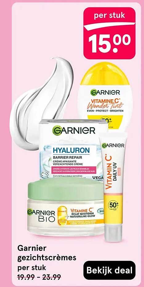 Garnier gezichtscrèmes per stuk