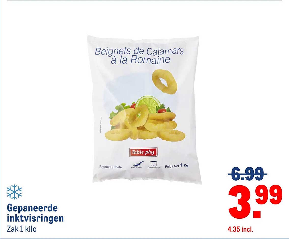 Gepaneerde inktvisringen Zak 1 kilo