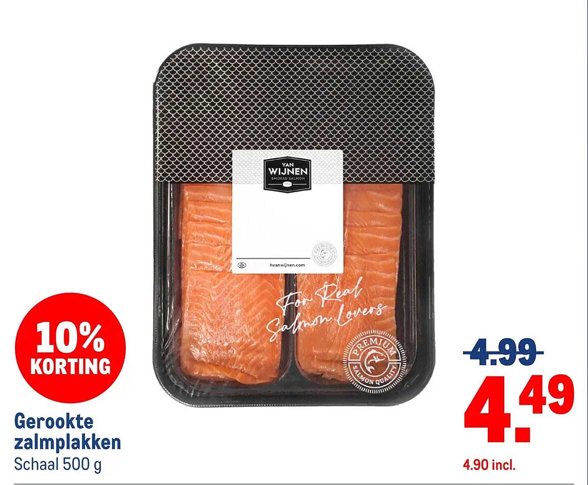 Gerookte zalmplakken Schaal 500 g 10% KORTING