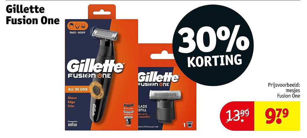 Gillette Fusion One 30% KORTING