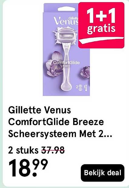 Gillette Venus ComfortGlide Breeze Scheersysteem Met 2... 1+1 gratis