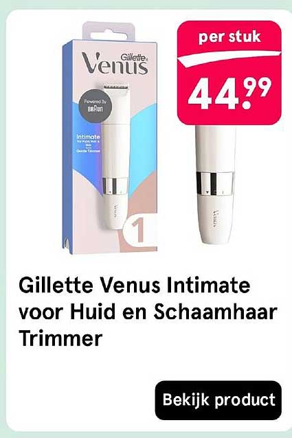 Gillette Venus Intimate voor Huid en Schaamhaar Trimmer