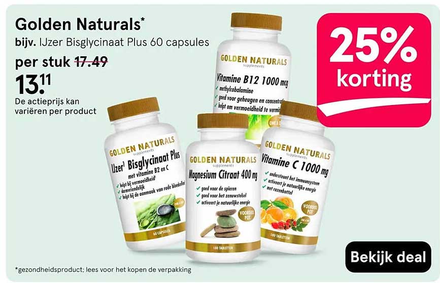 Golden Naturals* 25% korting