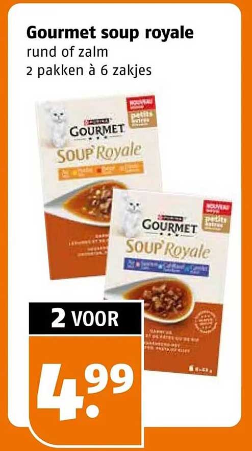 Gourmet soup royale rund of zalm 2 pakken à 6 zakjes