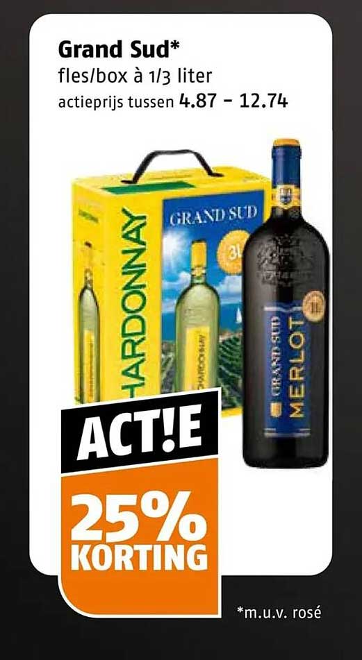 Grand Sud* fles/box à 1/3 liter 25% KORTING