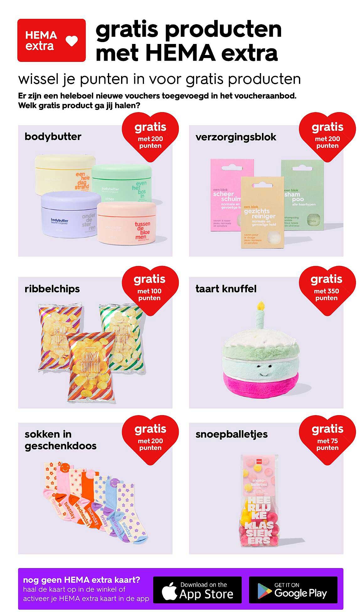gratis producten met HEMA extra