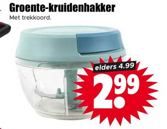 Groente-kruidenhakker met trekkoord