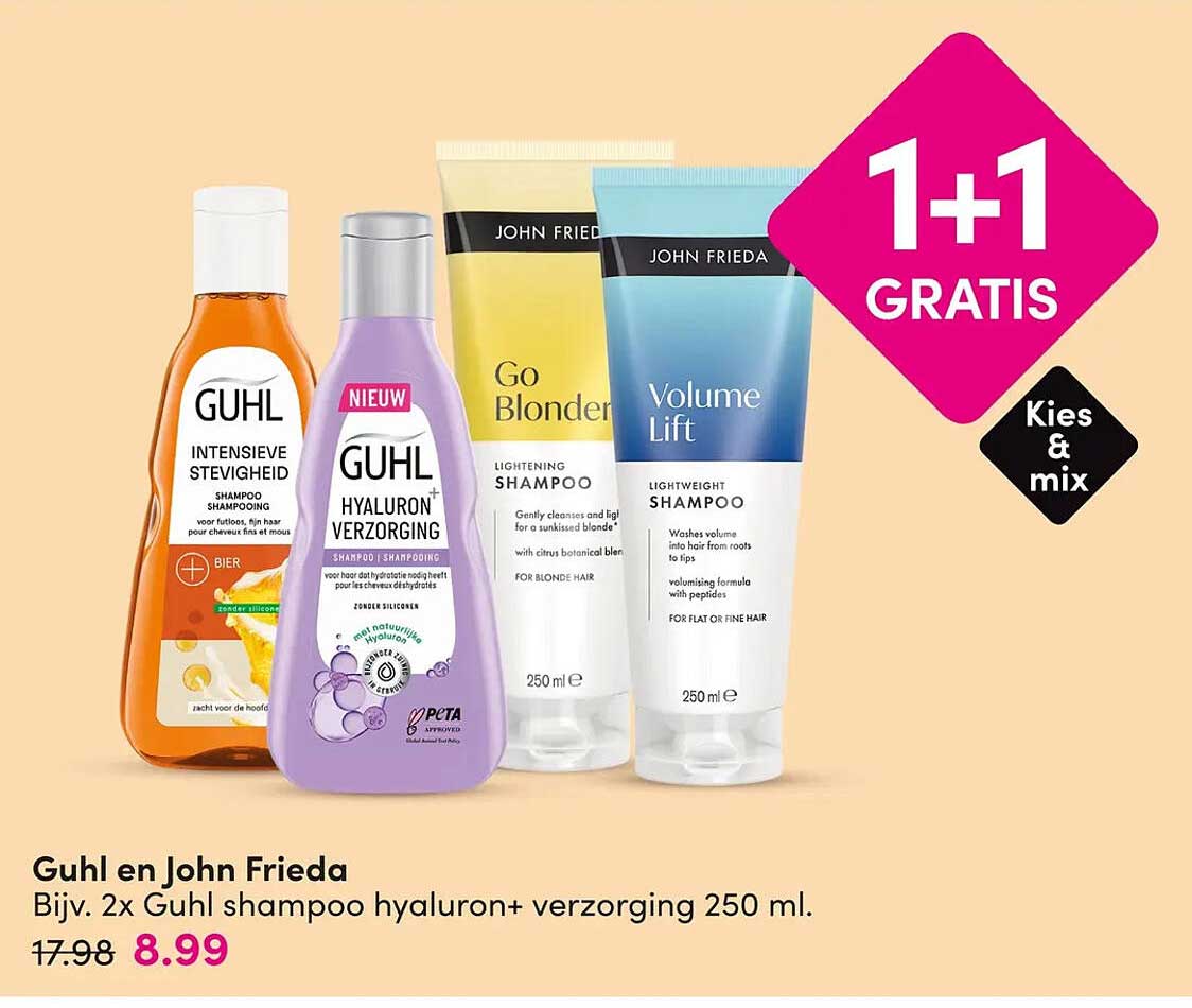 Guhl en John Frieda 1+1 gratis