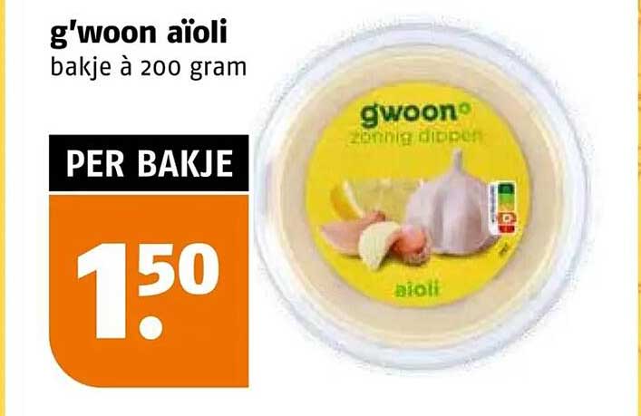 g'woon aioli bakje à 200 gram