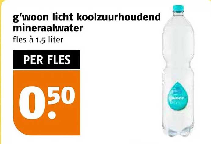 g'woon licht koolzuurhoudend mineraalwater fles à 1.5 liter