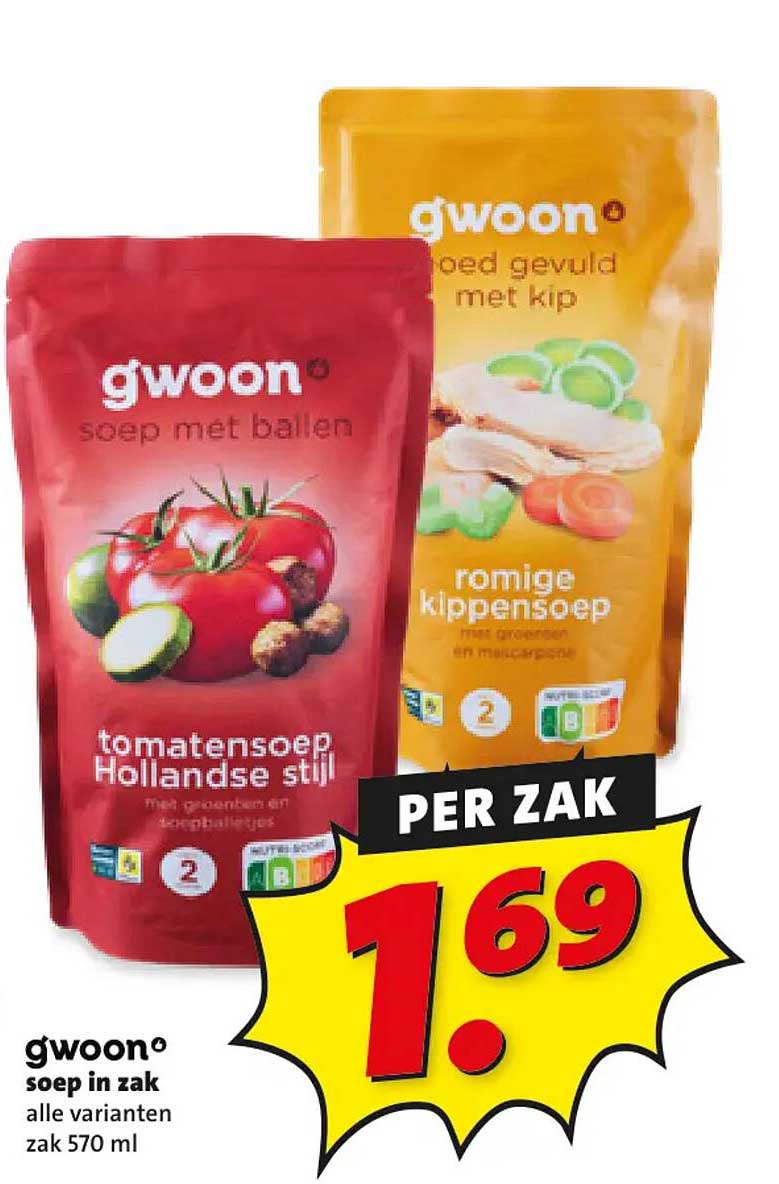 g'woon soep in zak alle varianten
