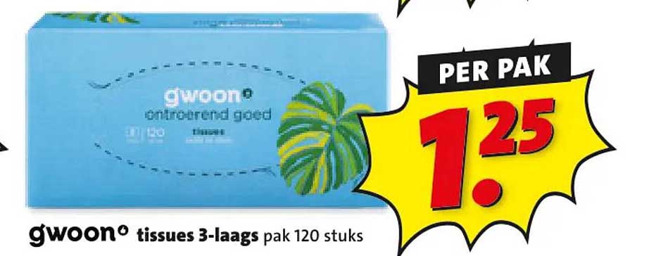 gwoon tissues 3-laags pak 120 stuks