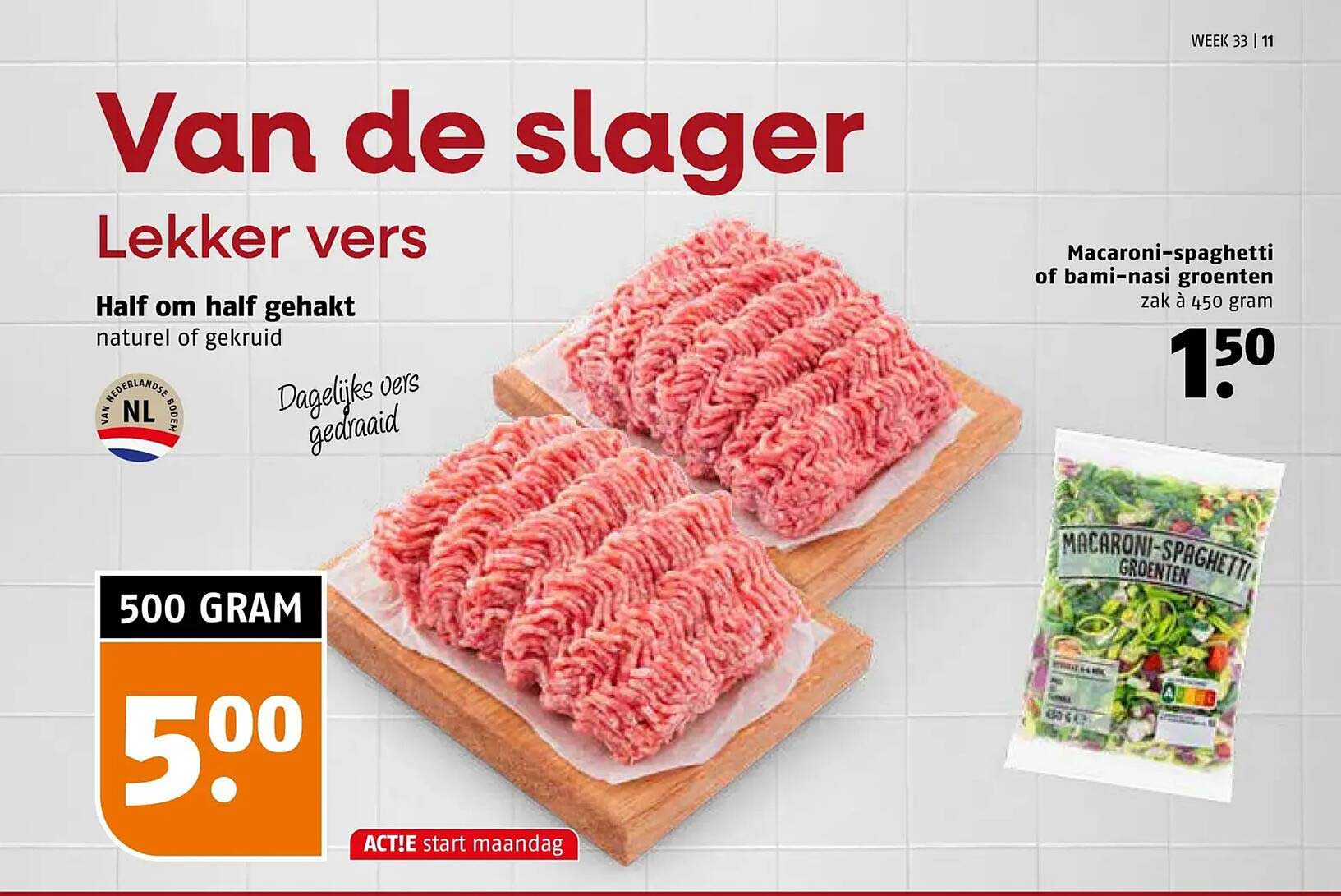 Half om half gehakt naturel of gekruid