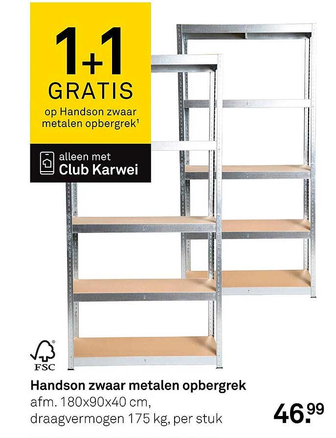 Handson zwaar metalen opbergrek 1+1 gratis