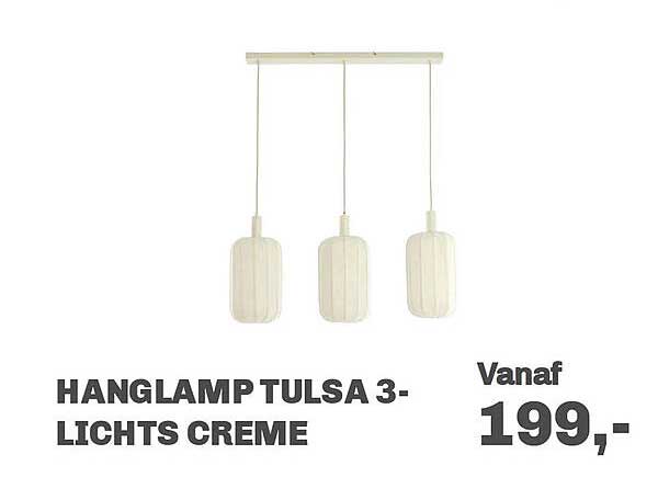 HANGLAMP TULSA 3-LICHTS CREME