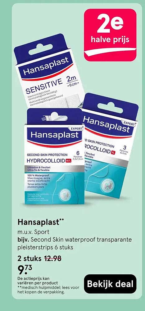 Hansaplast** 2e halve prijs