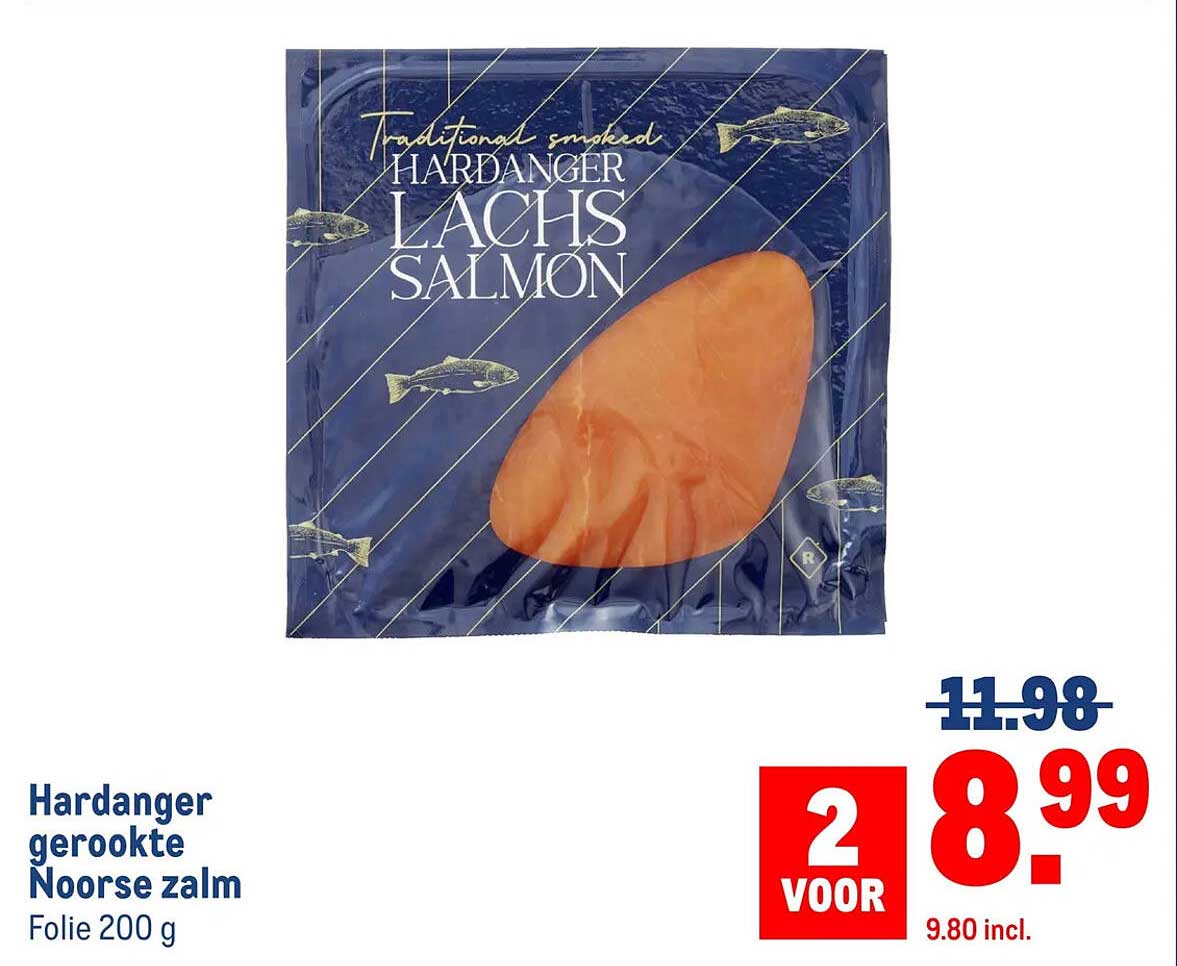 Hardanger gerookte Noorse zalm Folie 200 g 2 voor