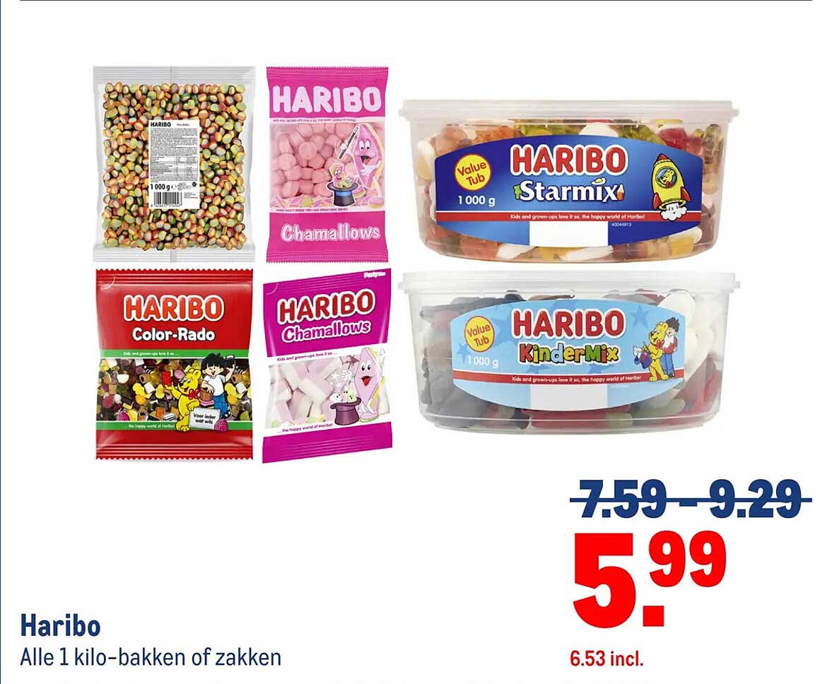 Haribo Alle 1 kilo-bakken of zakken