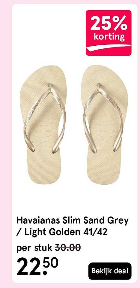 Havaianas Slim Sand Grey / Light Golden 41/42