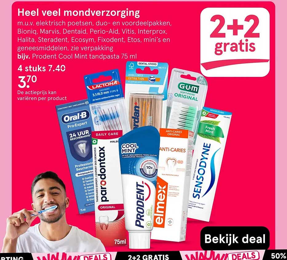 Heel veel mondverzorging 2+2 gratis