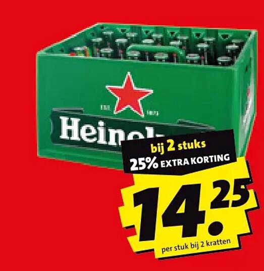 Heineken bij 2 stuks 25% EXTRA KORTING