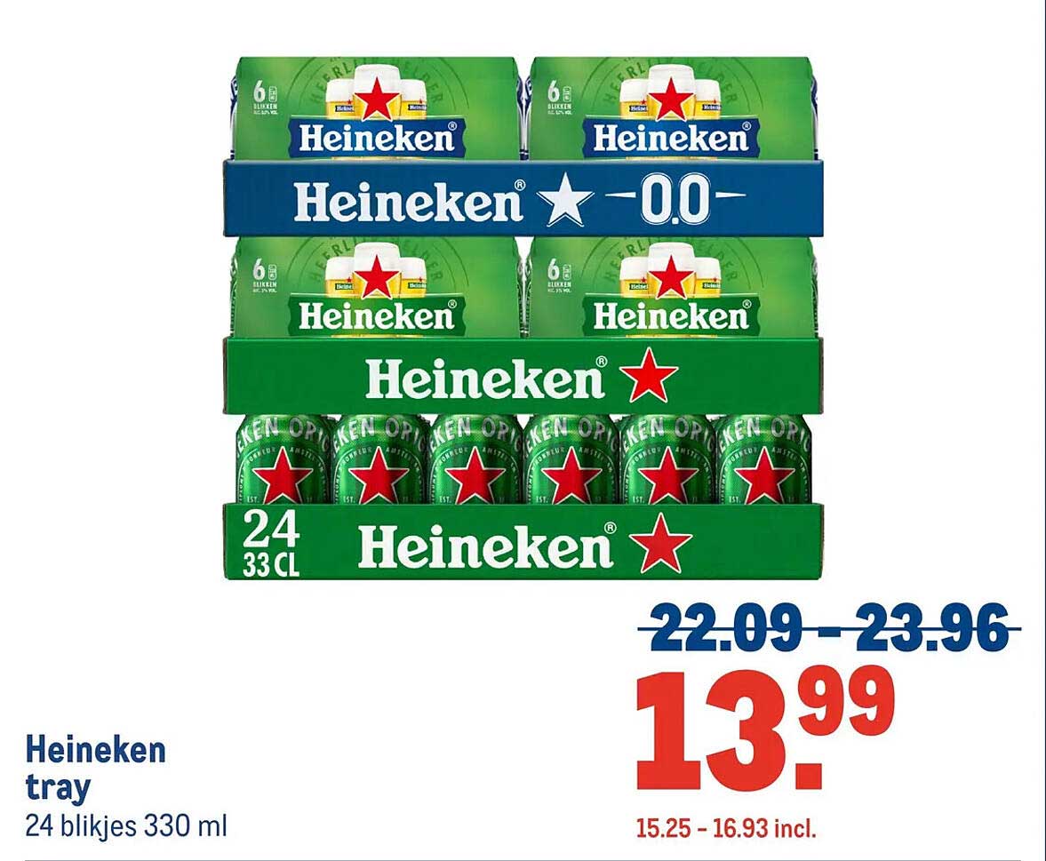 Heineken tray 24 blikjes 330 ml