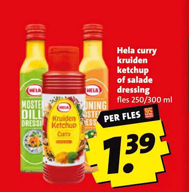 Hela curry kruiden ketchup of salade dressing fles 250/300 ml