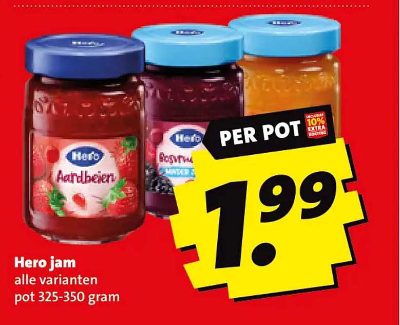 Hero jam alle varianten pot 325-350 gram