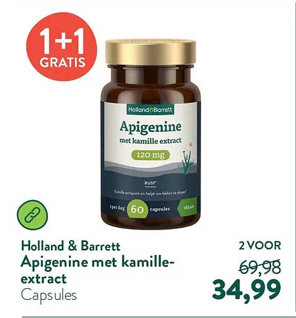 Holland & Barrett Apigenine met kamille-extract Capsules 1+1 GRATIS