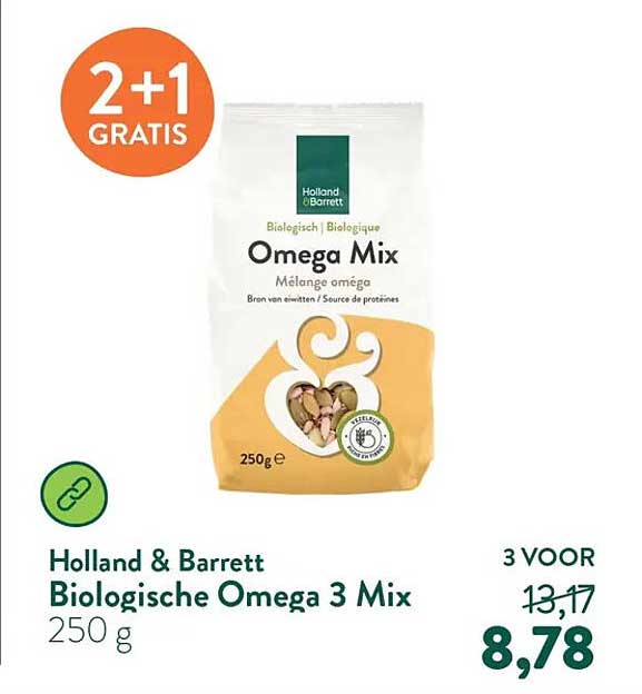 Holland & Barrett Biologische Omega 3 Mix 250 g 2+1 GRATIS