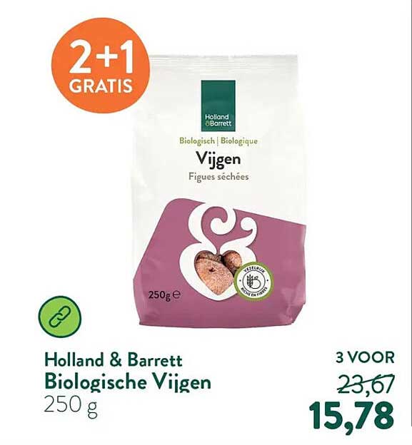 Holland & Barrett Biologische Vijgen 250 g 2+1 GRATIS