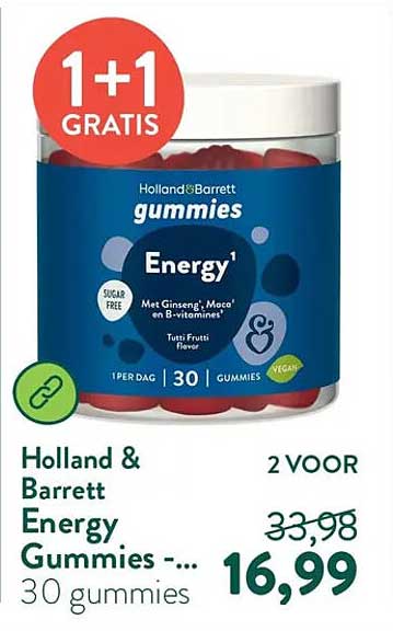 Holland & Barrett Energy Gummies - 30 gummies 1+1 GRATIS