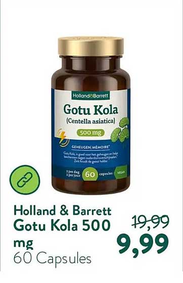 Holland & Barrett Gotu Kola 500 mg 60 Capsules