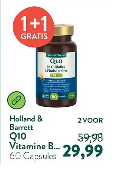 Holland & Barrett Q10 Vitamine B... 60 Capsules 1+1 GRATIS