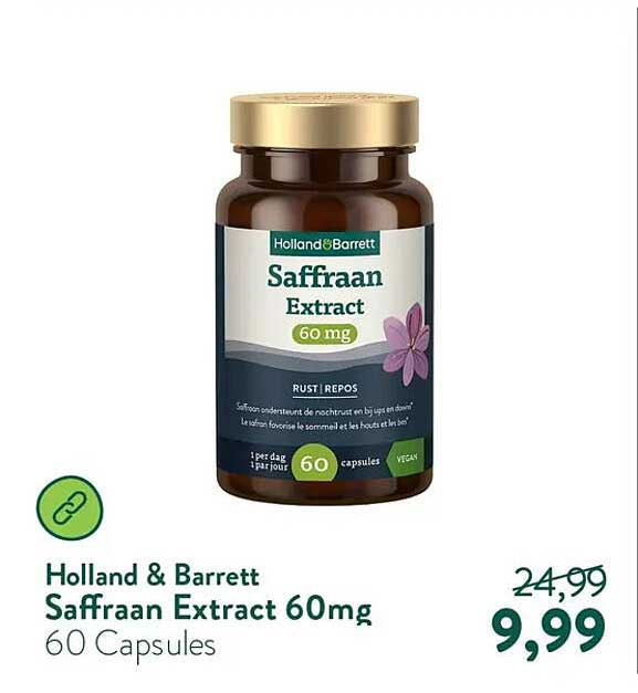 Holland & Barrett Saffraan Extract 60mg 60 Capsules